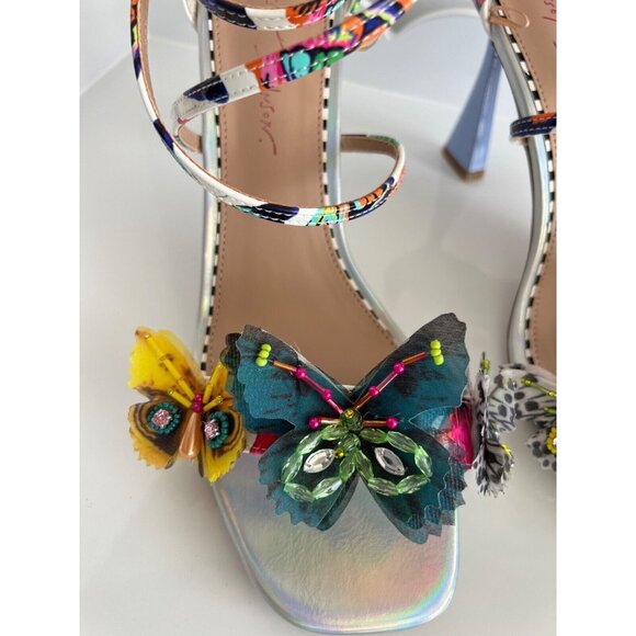 BETSEY JOHNSON Butterfly Women Sz 8 Sandal Strap Appliqué Ankle Party Wedding - Picture 12 of 12